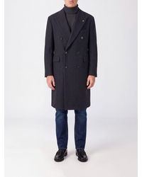 Tagliatore - Knee-Length Double-Breasted Wool Coat With Peak Lapels - Lyst