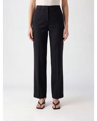 Moschino - Low-Waisted Straight Wool Trousers With Pleats - Lyst