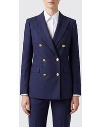 Tagliatore - Double-Breasted Viscose Blend Blazer - Lyst