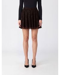 Twinset - A-Line Lace Mini Skirt With Sequins And An Elasticated High Waist - Lyst