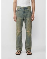 Purple - Hadley Vintage Straight Distressed Denim Jeans - Lyst