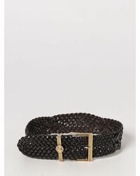 Etro - High Adjustable Woven Calf Leather Belt With Buckle - Lyst