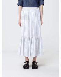 Jil Sander - Striped Cotton Midi Skirt - Lyst