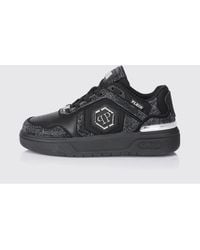 Philipp Plein - Sk8R Leather Sneakers With Applied Rhinestones - Lyst