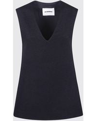 Jil Sander - Top De Tirantes Con Cuello En V - Lyst