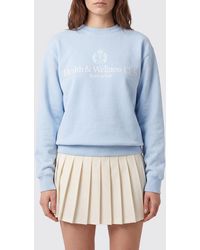 Sporty & Rich - Sporty &Amp Rich Relaxed Fit Cotton Crewneck Sweatshirt With Contrast Logo - Lyst