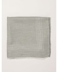 Emporio Armani - Modal And Viscose Blend Scarf With Logo Pattern - Lyst
