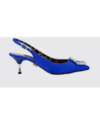 Philipp Plein - Satin Slingbacks With A Jewel Buckle And Mid Heel - Lyst