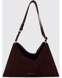 Orciani - Trinity Suede Calfskin Shoulder Bag With Adjustable Handle - Lyst