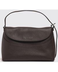 Orciani - Nana Hammered Leather Shoulder Bag With Adjustable Handle - Lyst