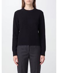 Ami Paris - Wool And Cashmere Crew Neck Jumper With Ribbed Trims - Lyst
