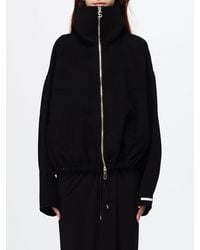 Sportmax - Wool Bomber Jacket With High Neck And Zip Fastening - Lyst