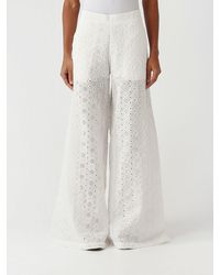 Pinko - Cotton Flared Trousers - Lyst
