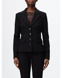 Elisabetta Franchi - Cropped Single-Breasted Slim Fit Blazer With Peak Lapels - Lyst