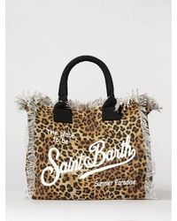 MC2 Saint Barth - Printed Cotton Vanity Bag With Logo - Lyst