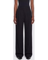 Stella McCartney - High-Waisted Wool Palazzo Trousers With Pleats - Lyst
