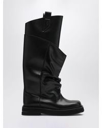 The Attico - La Passeggiata Draped Leather Boots - Lyst