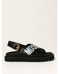 Moschino Flat Sandals - Black