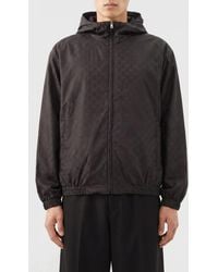 Gucci - Gg Monogram Nylon Hooded Windbreaker Jacket - Lyst