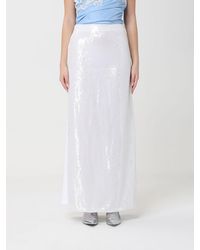 Moschino - Cotton Blend Long Skirt With Sequins - Lyst