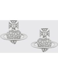 Vivienne Westwood - Orb Crystal-Embellished Chromed Brass Stud Earrings - Lyst