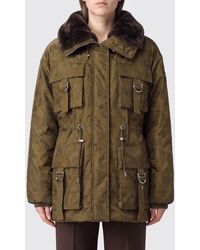 Pinko - Parka Relaxed Fit En Tejido Técnico Con Cuello De Pelo Y Cordón Ajustable - Lyst