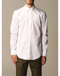 Grifoni Shirt In Cotton Blend With Italian Collar - White