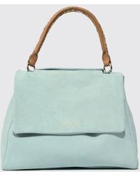 Orciani - Sveva Soft Suede Bag With Embroidered Handle - Lyst