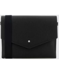 Montblanc - Companion Grained Leather Document Bag With Removable Shoulder Strap - Lyst