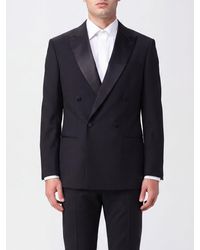 Giorgio Armani - Double-Breasted Virgin Wool Blazer With Peak Lapels - Lyst