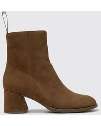 Camper - Kora Suede Ankle Boots With Side Zip And Medium Heel - Lyst