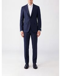 Canali - Single-Breasted Virgin Wool Suit With Classic Lapels - Lyst