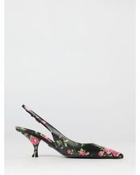 Dolce & Gabbana - Dolce &Amp Gabbana Lollo Leather Slingback Pumps With Floral Print - Lyst