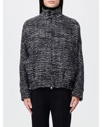 DARKPARK - Two-Tone Bouclé Cropped Bomber Jacket With High Neck And Zip Closure - Lyst