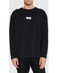 MM6 by Maison Margiela - Long-Sleeved Cotton T-Shirt With Numeric Logo - Lyst