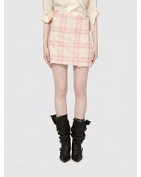 Vivienne Westwood - Pleated Wool-Blend Mini Skirt With Check Pattern - Lyst