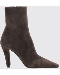 Saint Laurent - Jill Suede Ankle Boots With Stiletto Heel - Lyst