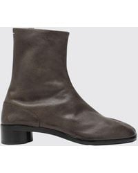 Maison Margiela - Tabi Leather Ankle Boots By - Lyst
