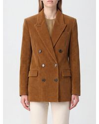 Isabel Marant - Double-Breasted Velvet Blazer With Peak Lapels - Lyst
