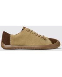 Camper - Twins Bicolour Suede Leather Slip-On Trainers With Elastic Laces - Lyst