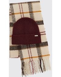 Barbour - Check Wool Blend Scarf And Hat Gift Box - Lyst