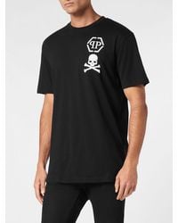 Philipp Plein - Cotton T-Shirt With Skull And Logo Print - Lyst