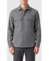 Eleventy - Wool, Cotton And Cashmere Blend Shirt Jacket With Flap Pockets - Lyst