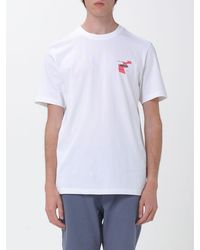 BOSS - Cotton Crew Neck T-Shirt With Graphic Print And Contrast Logo - Lyst