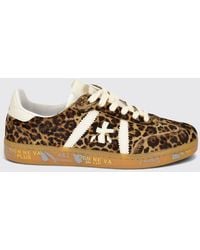 Premiata - Bonnie Leather And Pony-Hair Sneakers With Animal Print - Lyst