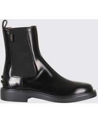 Tod's - Brushed Leather Chelsea Boots With Heel Gommini - Lyst