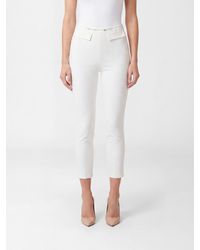 Elisabetta Franchi - High-Waisted Skinny Crêpe Trousers With Flap Pockets - Lyst