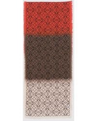 Loewe - Anagram Jacquard Wool And Silk-Blend Scarf With Fringed Edges - Lyst