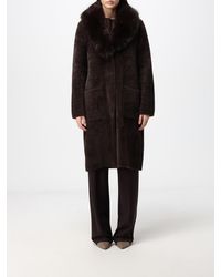 Joseph Ribkoff - Long Faux Fur Coat With Shawl Collar - Lyst