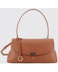 Ferragamo - Sofia Hammered Calfskin Shoulder Bag With Gancini Clasp - Lyst